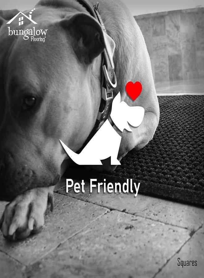 بانجلو فلورينج سجادة باب من بانغالو فلورينج، مقاس 2 × 3 قدم، صنع في الولايات المتحدة الأمريكية، غطاء أرضي متين وزخرفي، مقاوم للانزلاق، للاستخدام الداخلي والخارجي، يحجز الماء، تصميم هيلو، لون حجري أزرق - Image 5